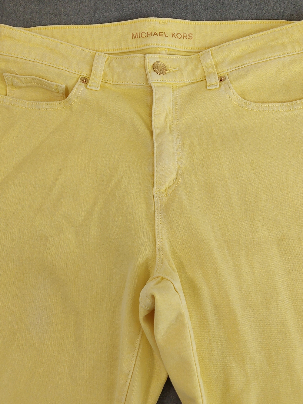 Michael Kors Womens Izzy Cropped Skinny Jeans Yellow Size 10 - Picture 10 of 10